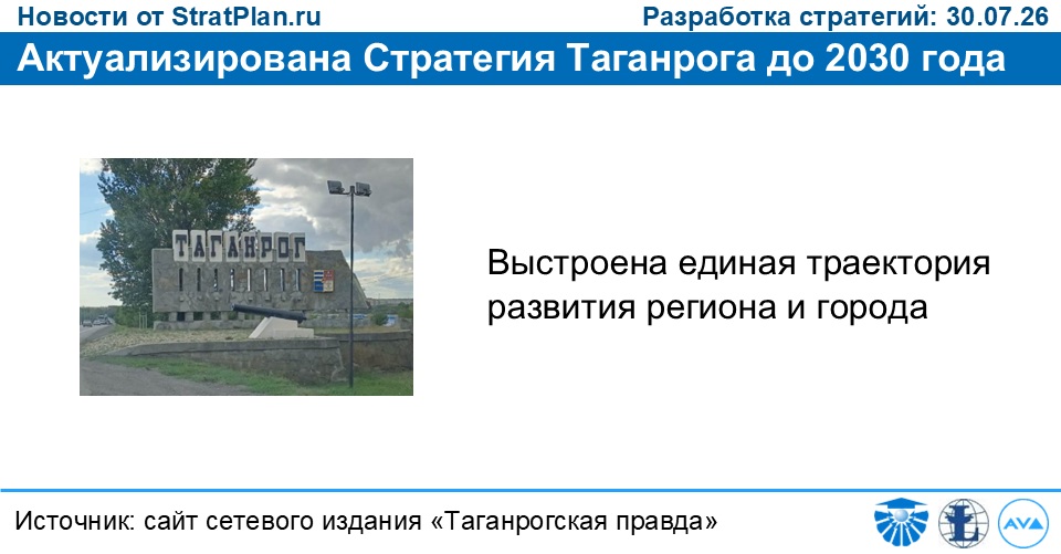 Актуализирована Стратегия Таганрога до 2030 года